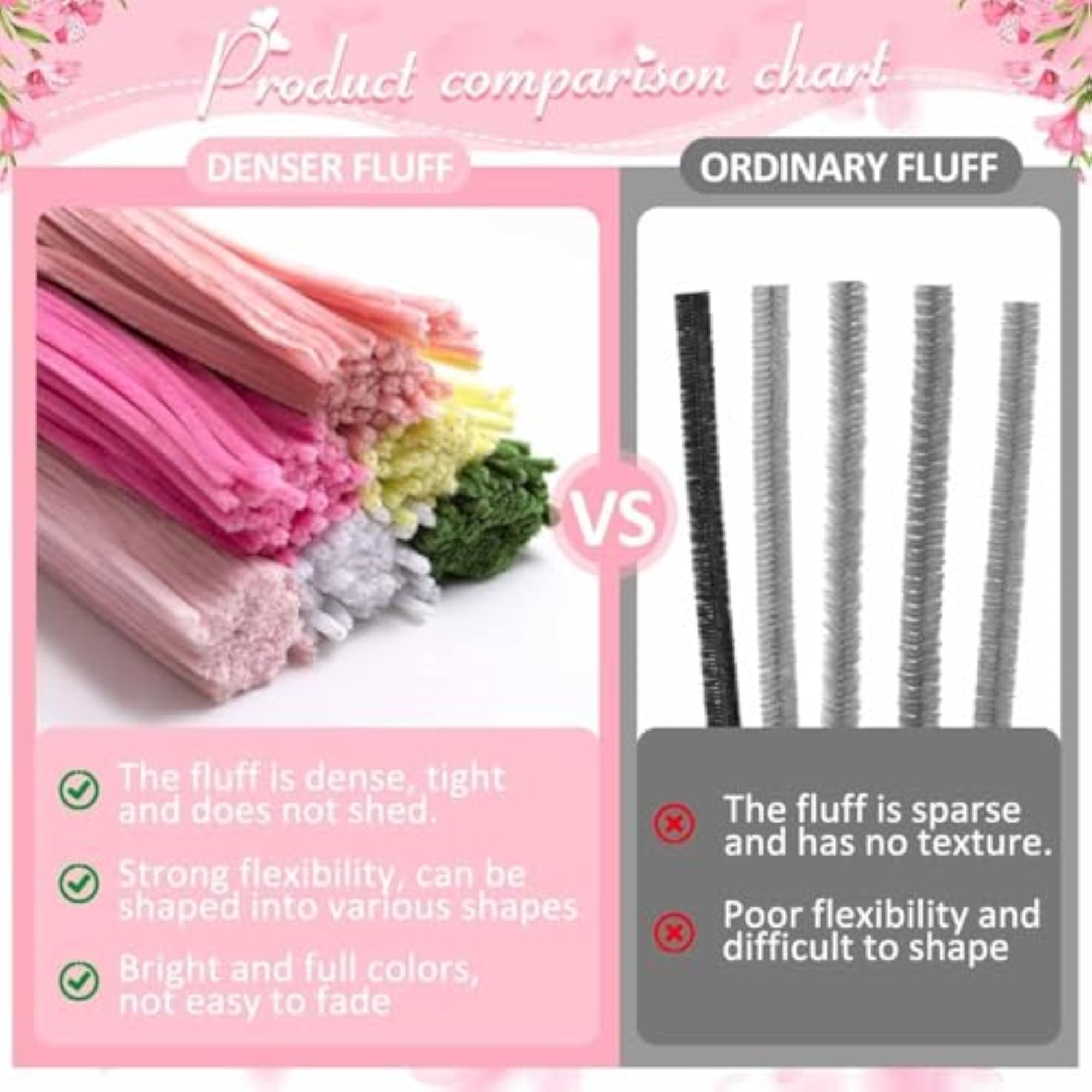 Chenille Stems Pipe Cleaners, 30cm